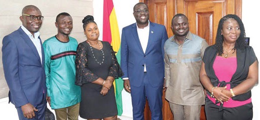 Albert Kwabena Dwumfour (2nd from right), President, Ghana Journalist Association with Sammy Awuku (3rd from right), Director-General, National Lottery Authority and the Ghana Journalist Association executives, after the meeting. Picture: ELVIS NII NOI DOWUONA Albert Kwabena Dwumfour (2nd from right), President, Ghana Journalist Association with Sammy Awuku (3rd from right), Director-General, National Lottery Authority and the Ghana Journalist Association executives, after the meeting. Picture: ELVIS NII NOI DOWUONA